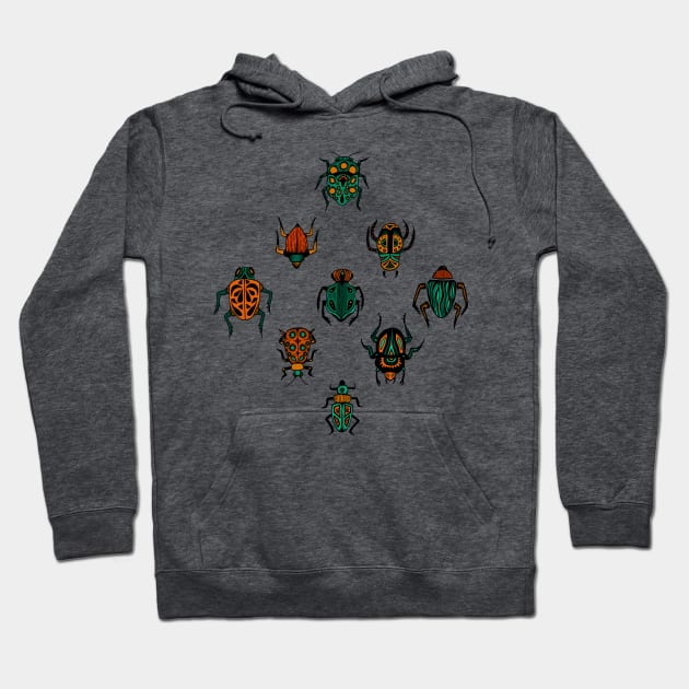 Beetle Pattern | Tropical Insects Pattern Hoodie by InkHiveCreative